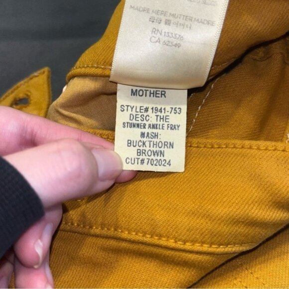 Mother Buckthorn Brown The Stunner Ankle Fray Jeans Size 25 - Picture 12 of 13